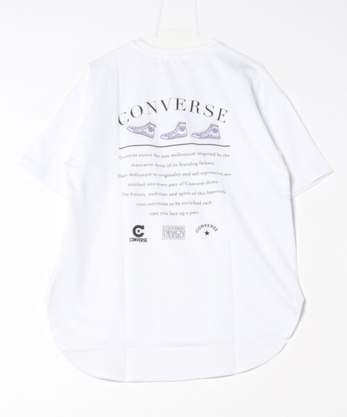CONVERSE(コンバース)の「CONVERSE 裾ラウンド刺繍 五分袖Tシャツ(Tシャツ/カットソー・レディース・オフホワイト/チャコールグレー/ベージュ・M/L)」の10枚目の写真
