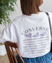 CONVERSE 裾ラウンド刺繍 五分袖Tシャツ