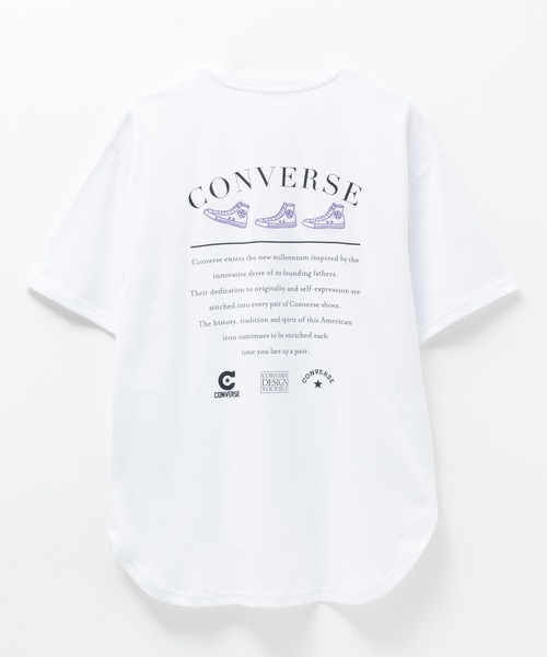 CONVERSE(コンバース)の「CONVERSE 裾ラウンド刺繍 五分袖Tシャツ(Tシャツ/カットソー・レディース・オフホワイト/チャコールグレー/ベージュ・M/L)」の14枚目の写真
