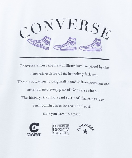 CONVERSE(コンバース)の「CONVERSE 裾ラウンド刺繍 五分袖Tシャツ(Tシャツ/カットソー・レディース・オフホワイト/チャコールグレー/ベージュ・M/L)」の16枚目の写真