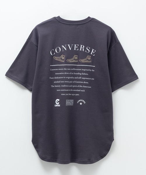 CONVERSE(コンバース)の「CONVERSE 裾ラウンド刺繍 五分袖Tシャツ(Tシャツ/カットソー・レディース・オフホワイト/チャコールグレー/ベージュ・M/L)」の18枚目の写真