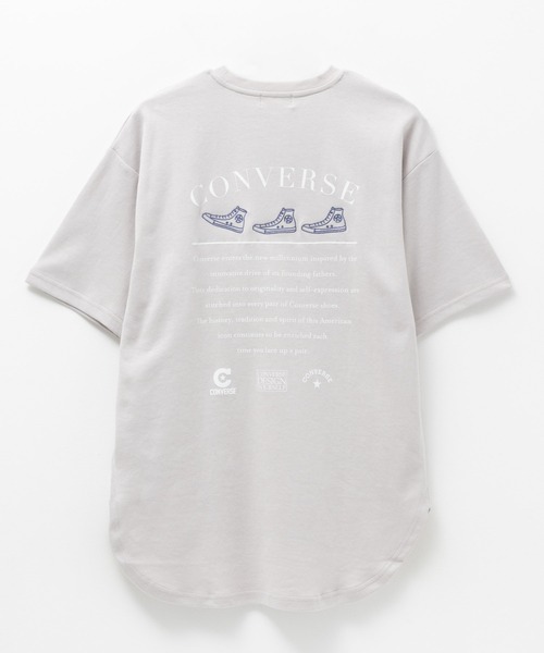 CONVERSE(コンバース)の「CONVERSE 裾ラウンド刺繍 五分袖Tシャツ(Tシャツ/カットソー・レディース・オフホワイト/チャコールグレー/ベージュ・M/L)」の6枚目の写真