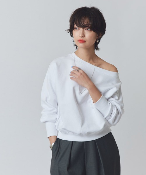RASW（ラス）の「[RASW]ボートネックスウェット（スウェット・レディース・杢グレー/オフホワイト・M/L）」の12枚目の写真
