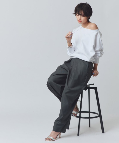 RASW（ラス）の「[RASW]ボートネックスウェット（スウェット・レディース・杢グレー/オフホワイト・M/L）」の13枚目の写真