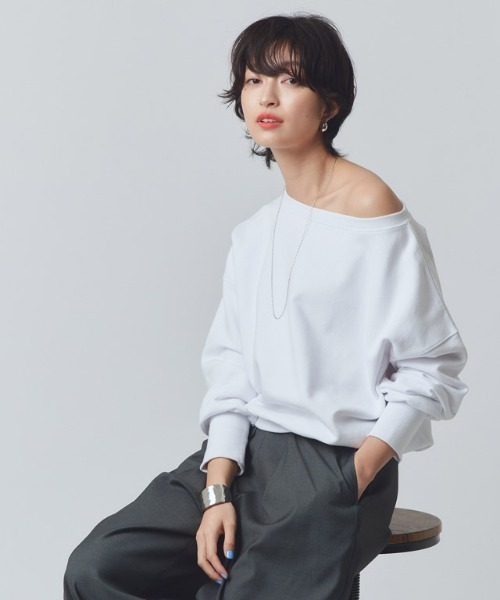 RASW（ラス）の「[RASW]ボートネックスウェット（スウェット・レディース・杢グレー/オフホワイト・M/L）」の14枚目の写真