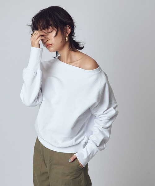 RASW（ラス）の「[RASW]ボートネックスウェット（スウェット・レディース・杢グレー/オフホワイト・M/L）」の18枚目の写真