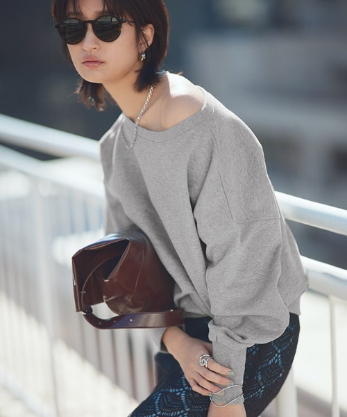 コットンボートネックスウェット RASW]ボートネックスウェット【KKfashionさんYouTube紹介