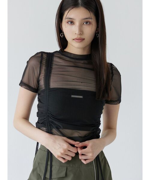 MURUA（ムルーア）の「グラデーションシアートップス（Tシャツ/カットソー・レディース・ブラック/ブルー/ブラウン/その他・FREE）」の2枚目の写真