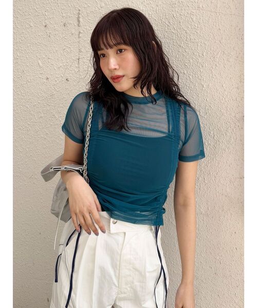 MURUA（ムルーア）の「グラデーションシアートップス（Tシャツ/カットソー・レディース・ブラック/ブルー/ブラウン/その他・FREE）」の5枚目の写真