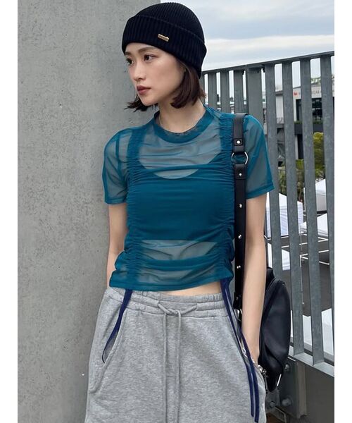 MURUA（ムルーア）の「グラデーションシアートップス（Tシャツ/カットソー・レディース・ブラック/ブルー/ブラウン/その他・FREE）」の9枚目の写真
