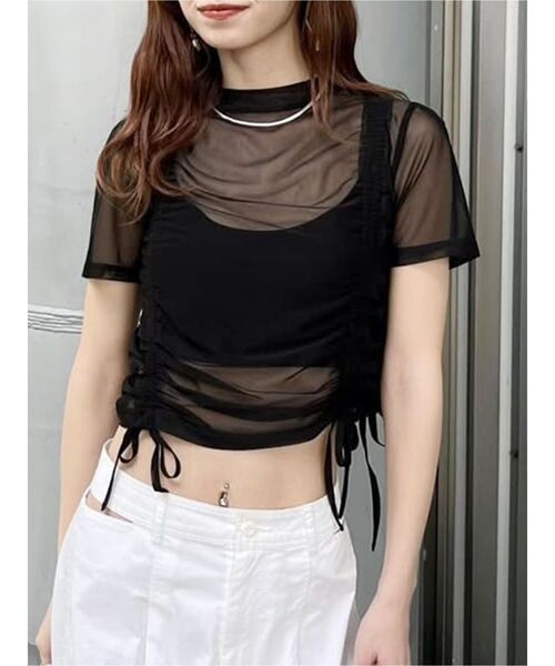MURUA（ムルーア）の「グラデーションシアートップス（Tシャツ/カットソー・レディース・ブラック/ブルー/ブラウン/その他・FREE）」の10枚目の写真