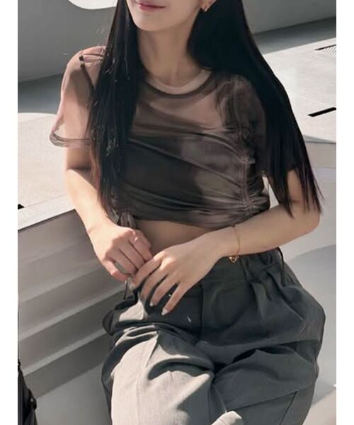 MURUA（ムルーア）の「グラデーションシアートップス（Tシャツ/カットソー・レディース・ブラック/ブルー/ブラウン/その他・FREE）」の13枚目の写真
