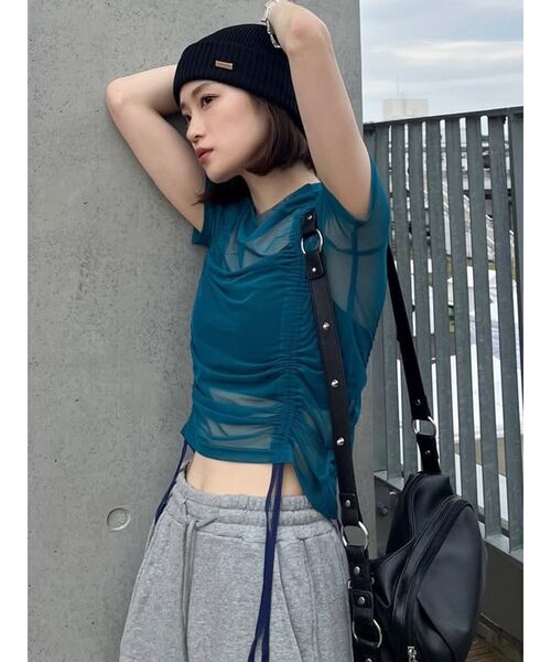 MURUA（ムルーア）の「グラデーションシアートップス（Tシャツ/カットソー・レディース・ブラック/ブルー/ブラウン/その他・FREE）」の15枚目の写真