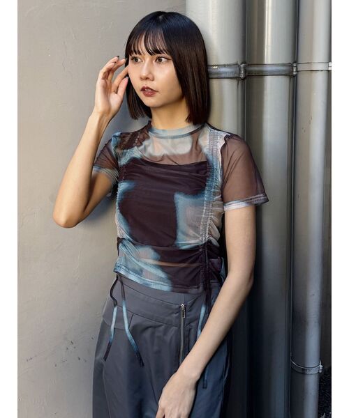 MURUA（ムルーア）の「グラデーションシアートップス（Tシャツ/カットソー・レディース・ブラック/ブラウン/ブルー/その他・FREE）」の7枚目の写真