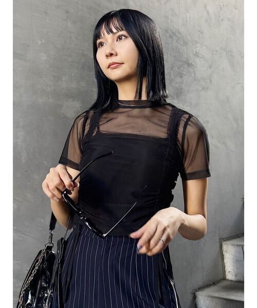 MURUA（ムルーア）の「グラデーションシアートップス（Tシャツ/カットソー・レディース・ブラック/ブラウン/ブルー/その他・FREE）」の13枚目の写真