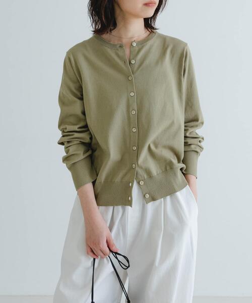 URBAN RESEARCH（アーバンリサーチ）の「new basic　ハイゲージクルーネックニットカーディガン（カーディガン/ボレロ・レディース・ネイビー/グリーン系その他/レッド・FREE）」の2枚目の写真