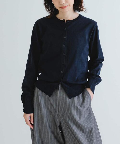 URBAN RESEARCH(アーバンリサーチ)の「new basic ハイゲージクルーネックニットカーディガン(カーディガン/ボレロ・レディース・ネイビー/グリーン系その他/レッド・FREE)」の1枚目の写真