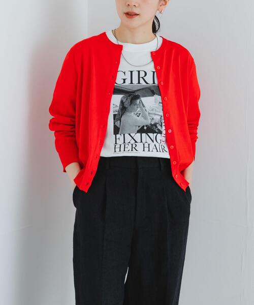 URBAN RESEARCH（アーバンリサーチ）の「new basic　ハイゲージクルーネックニットカーディガン（カーディガン/ボレロ・レディース・ネイビー/グリーン系その他/レッド・FREE）」の5枚目の写真
