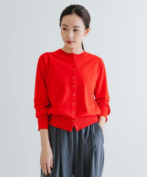 URBAN RESEARCH（アーバンリサーチ）の「new basic　ハイゲージクルーネックニットカーディガン（カーディガン/ボレロ・レディース・ネイビー/グリーン系その他/レッド・FREE）」の8枚目の写真