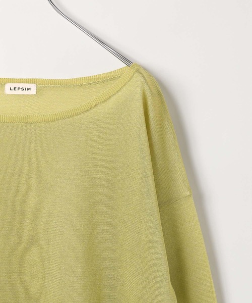 LEPSIM（レプシィム）の「14ゲージ2WAYネックシアーチュニック　327231（ニット/セーター・レディース・イエロー/ピンク/ライトベージュ・FREE）」の6枚目の写真