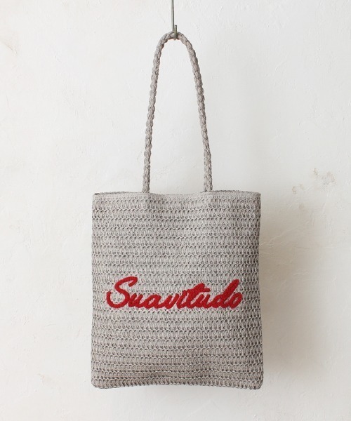 Per sist ence(パーシエンス)の「雑材サガラ刺繍フラットトート(トートバッグ・レディース・グレー/ライトベージュ/ベージュ・FREE)」の1枚目の写真
