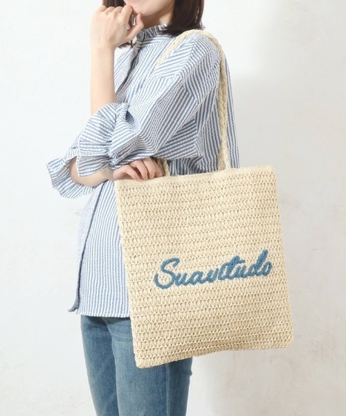 Per sist ence(パーシエンス)の「雑材サガラ刺繍フラットトート(トートバッグ・レディース・グレー/ライトベージュ/ベージュ・FREE)」の3枚目の写真