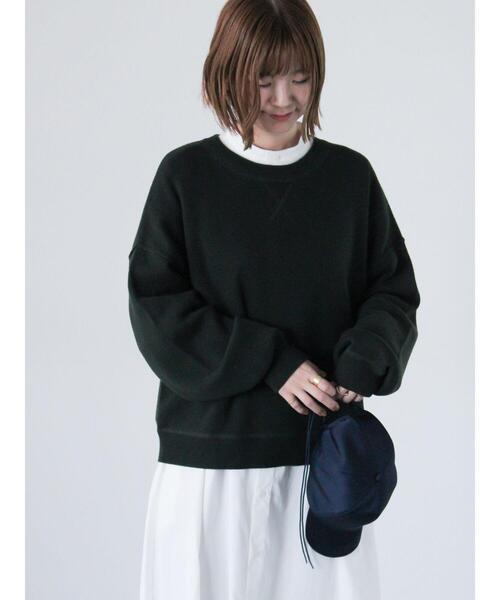 Lugnoncure（ルノンキュール）の「スウェットライククルーネックニット（ニット/セーター・レディース・レッド/グレー/チャコールグレー/ブルー/オフホワイト・F）」の3枚目の写真