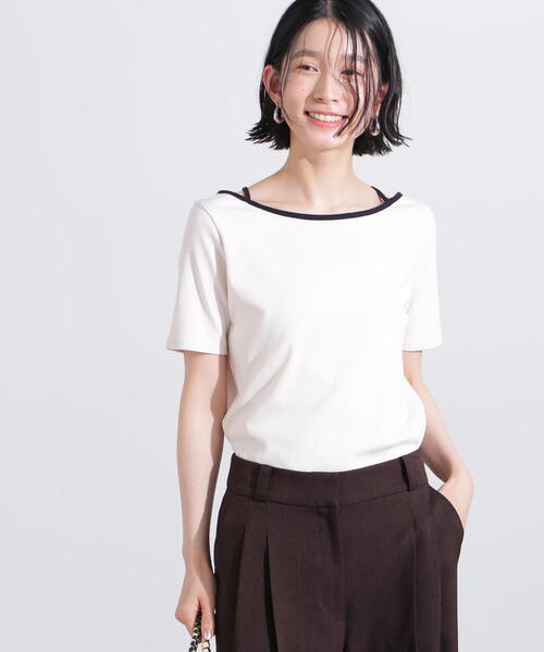 N.（N. Natural Beauty Basic）（エヌエヌナチュラルビューティーベーシック）の「バックオープンリボンカットソー（Tシャツ/カットソー・レディース・オフホワイト/ホワイト系その他/ライトグリーン・MEDIUM）」の8枚目の写真