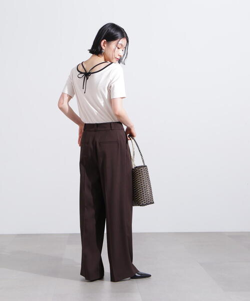 N.（N. Natural Beauty Basic）（エヌエヌナチュラルビューティーベーシック）の「バックオープンリボンカットソー（Tシャツ/カットソー・レディース・オフホワイト/ホワイト系その他/ライトグリーン・MEDIUM）」の11枚目の写真