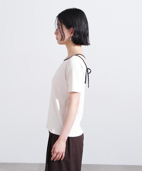 N.（N. Natural Beauty Basic）（エヌエヌナチュラルビューティーベーシック）の「バックオープンリボンカットソー（Tシャツ/カットソー・レディース・オフホワイト/ホワイト系その他/ライトグリーン・MEDIUM）」の13枚目の写真