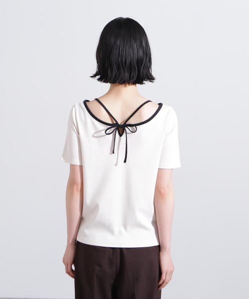N.（N. Natural Beauty Basic）（エヌエヌナチュラルビューティーベーシック）の「バックオープンリボンカットソー（Tシャツ/カットソー・レディース・オフホワイト/ホワイト系その他/ライトグリーン・MEDIUM）」の14枚目の写真