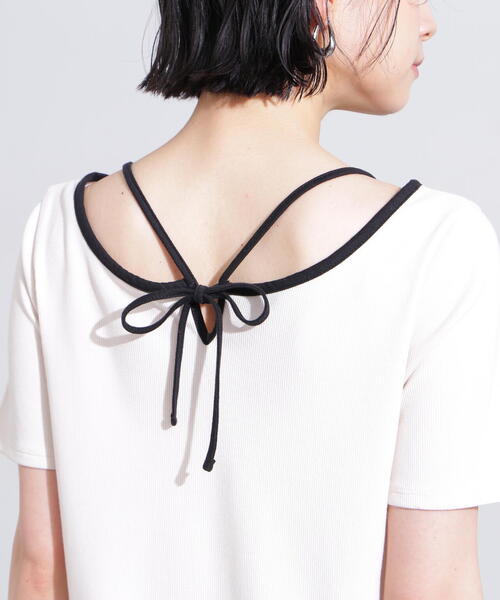 N.（N. Natural Beauty Basic）（エヌエヌナチュラルビューティーベーシック）の「バックオープンリボンカットソー（Tシャツ/カットソー・レディース・オフホワイト/ホワイト系その他/ライトグリーン・MEDIUM）」の17枚目の写真