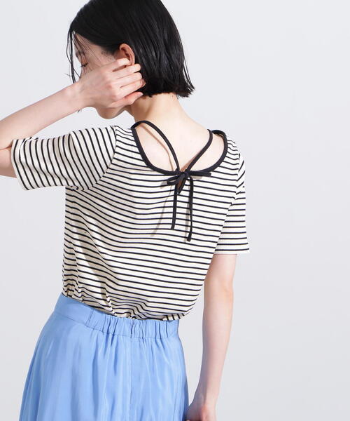 N.（N. Natural Beauty Basic）（エヌエヌナチュラルビューティーベーシック）の「バックオープンリボンカットソー（Tシャツ/カットソー・レディース・オフホワイト/ホワイト系その他/ライトグリーン・MEDIUM）」の20枚目の写真
