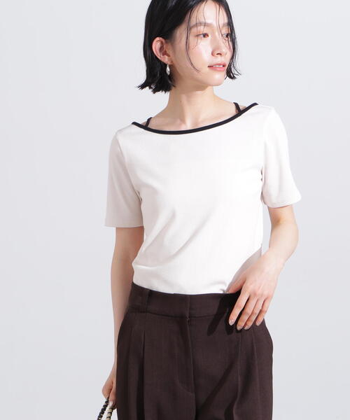 N.（N. Natural Beauty Basic）（エヌエヌナチュラルビューティーベーシック）の「バックオープンリボンカットソー（Tシャツ/カットソー・レディース・オフホワイト/ホワイト系その他/ライトグリーン・MEDIUM）」の2枚目の写真
