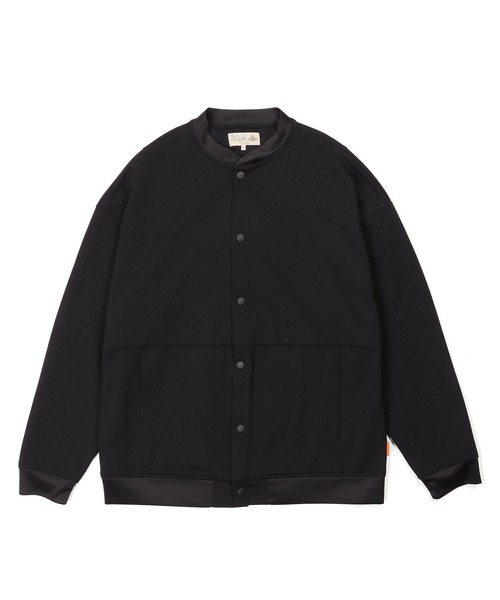 The DUFFER of ST.GEORGE（ザダファーオブセントジョージ）の「[360° THE CIRCLE STRETCH] BY WONDER SHAPE：セットアップ 軽量ジャージ素材 ノーカラーブルゾン（ブルゾン・メンズ・ブラック/ネイビー・SMALL/MEDIUM/LARGE/X-LARGE）」の9枚目の写真