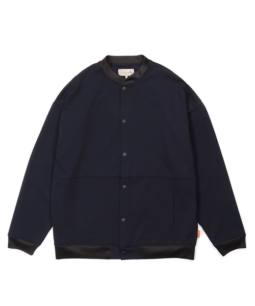 The DUFFER of ST.GEORGE（ザダファーオブセントジョージ）の「[360° THE CIRCLE STRETCH] BY WONDER SHAPE：セットアップ 軽量ジャージ素材 ノーカラーブルゾン（ブルゾン・メンズ・ブラック/ネイビー・SMALL/MEDIUM/LARGE/X-LARGE）」の10枚目の写真