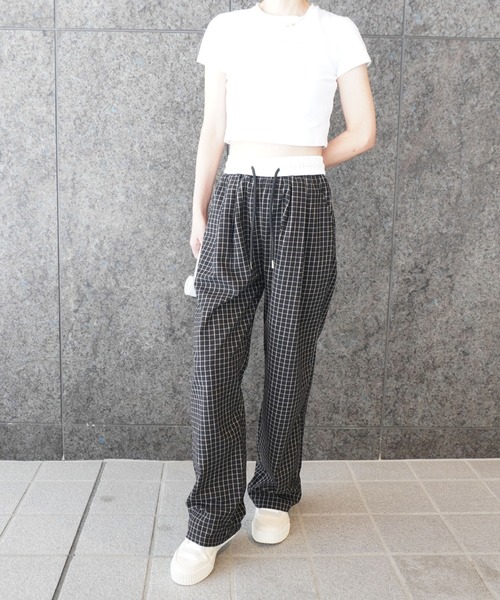 ストリート×カジュアル！ゆったりチェックワイドパンツ（その他