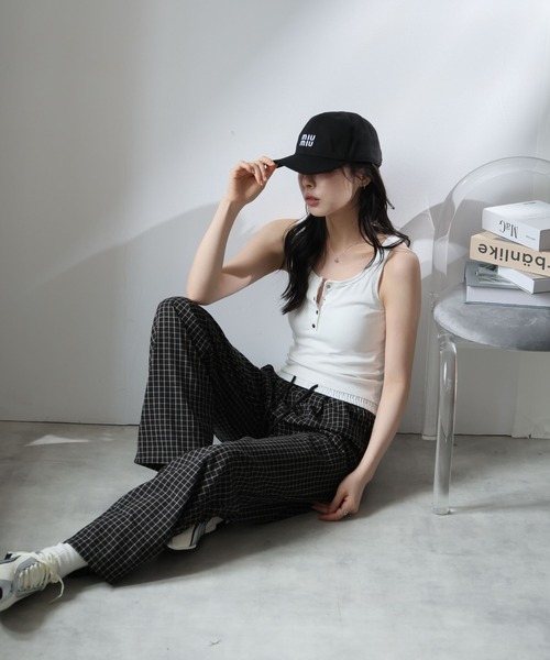 2ly2（トゥーリートゥー）の「ストリート×カジュアル！ゆったりチェックワイドパンツ（その他パンツ・レディース・ブラック/ベージュ/ブラック×ホワイト・FREE）」の15枚目の写真