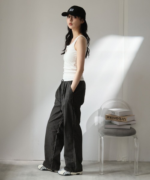 2ly2（トゥーリートゥー）の「ストリート×カジュアル！ゆったりチェックワイドパンツ（その他パンツ・レディース・ブラック/ベージュ/ブラック×ホワイト・FREE）」の13枚目の写真