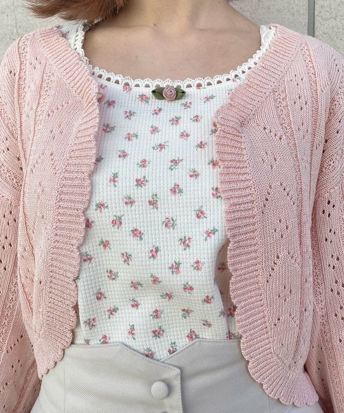 F i.n.t（フィント）の「ローズモチーフ付き小花柄タンクトップ/ fint　フィント（タンクトップ・レディース・ピンク/イエロー/ラベンダー・FREE）」の22枚目の写真