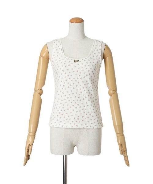 F i.n.t（フィント）の「ローズモチーフ付き小花柄タンクトップ/ fint　フィント（タンクトップ・レディース・ピンク/イエロー/ラベンダー・FREE）」の15枚目の写真