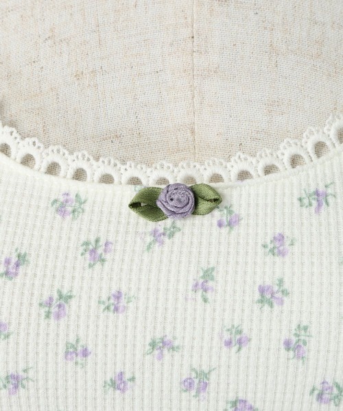 F i.n.t（フィント）の「ローズモチーフ付き小花柄タンクトップ/ fint　フィント（タンクトップ・レディース・ピンク/イエロー/ラベンダー・FREE）」の8枚目の写真