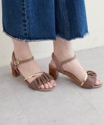 natural couture | ゴールドライン付きギャザーサンダル(その他シューズ)