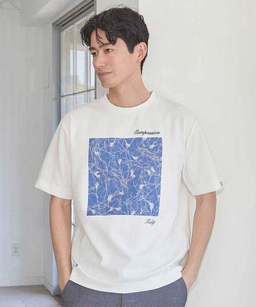 UNION STATION（ユニオンステーション）の「UNION STATION by MEN'S BIGI×HIBIYA-KADAN  コラボ  シルケット Tシャツ（Tシャツ/カットソー・メンズ・ホワイト/ブラック・L/M/LL）」の11枚目の写真