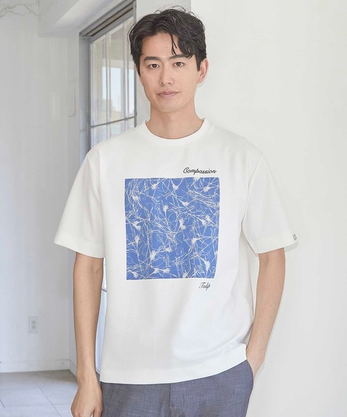UNION STATION（ユニオンステーション）の「UNION STATION by MEN'S BIGI×HIBIYA-KADAN  コラボ  シルケット Tシャツ（Tシャツ/カットソー・メンズ・ホワイト/ブラック・L/M/LL）」の12枚目の写真