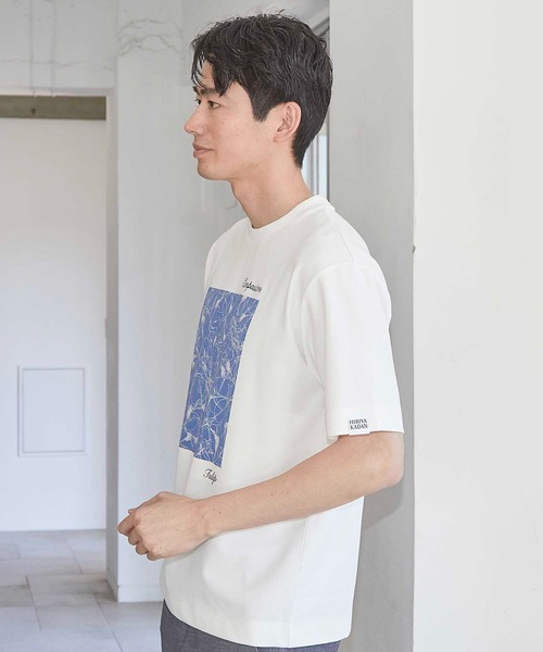 UNION STATION（ユニオンステーション）の「UNION STATION by MEN'S BIGI×HIBIYA-KADAN  コラボ  シルケット Tシャツ（Tシャツ/カットソー・メンズ・ホワイト/ブラック・L/M/LL）」の13枚目の写真