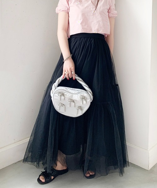 Casselini(キャセリーニ)の「Casselini(キャセリーニ)チェーンリボンバッグ(ハンドバッグ・レディース・ブラック/レッド/シルバー・FREE)」の20枚目の写真