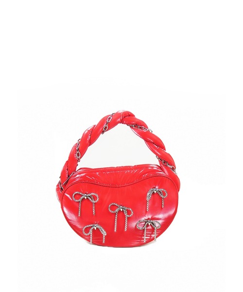 Casselini(キャセリーニ)の「Casselini(キャセリーニ)チェーンリボンバッグ(ハンドバッグ・レディース・ブラック/レッド/シルバー・FREE)」の12枚目の写真