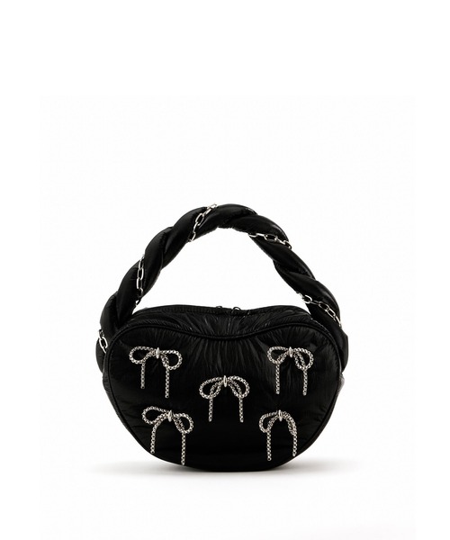 Casselini(キャセリーニ)の「Casselini(キャセリーニ)チェーンリボンバッグ(ハンドバッグ・レディース・ブラック/レッド/シルバー・FREE)」の11枚目の写真