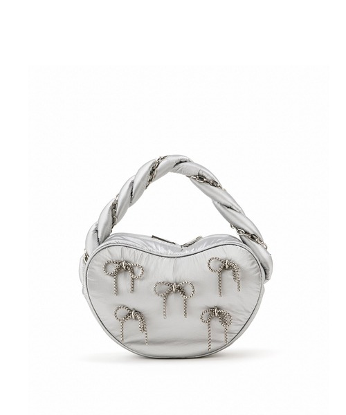 Casselini(キャセリーニ)の「Casselini(キャセリーニ)チェーンリボンバッグ(ハンドバッグ・レディース・ブラック/レッド/シルバー・FREE)」の10枚目の写真